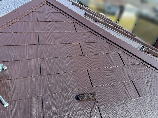 屋根塗装上塗り